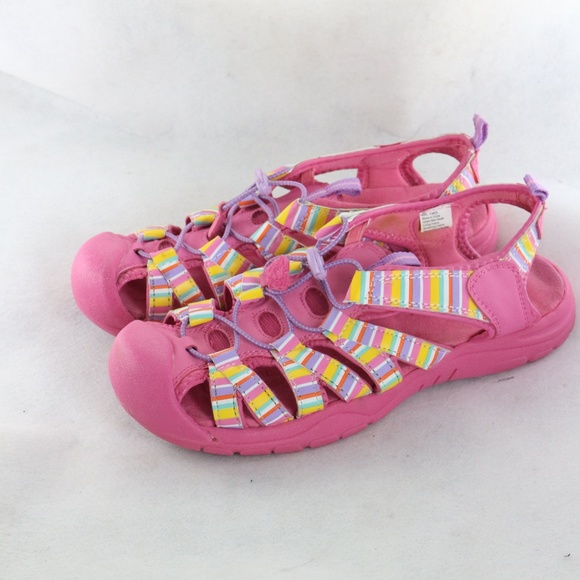 SONOMA Life + Style Pink Multicolor Strap Sandals Sz 5 Girls - Picture 2 of 8